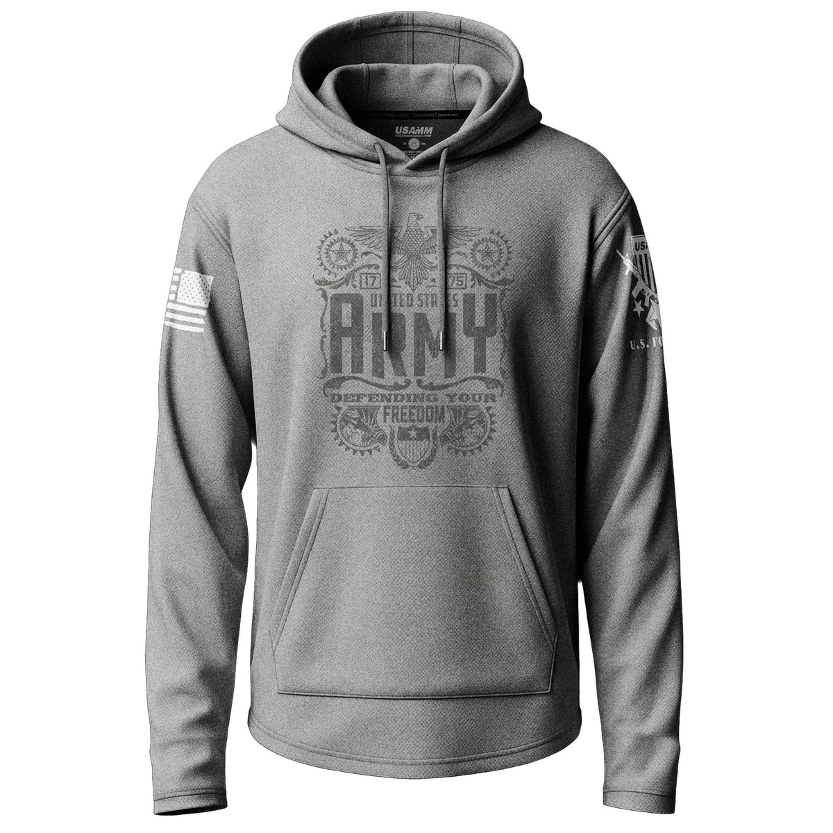 Army Grunge Graphic Black and White Lightweight Hoodie Lightweight Hoodie 90123-S-HG-THIN