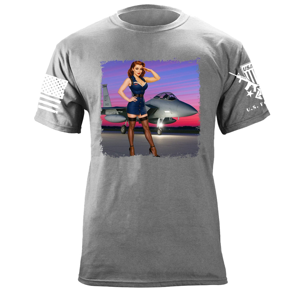 F15 Pinup Girl T-Shirt Shirts 87347-S-HG