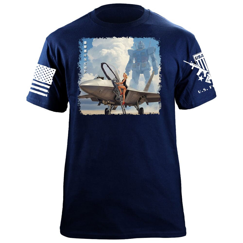 F-22 Gundam T-Shirt Shirts 88030-S-NAVY