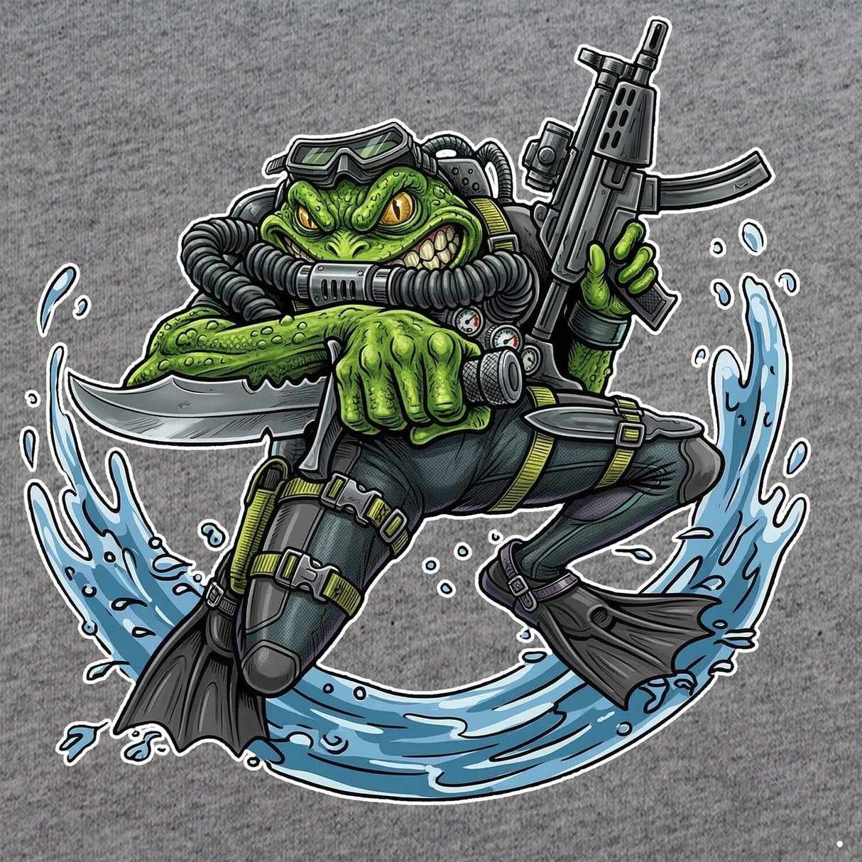 Frogman Cartoon T-Shirt Shirts
