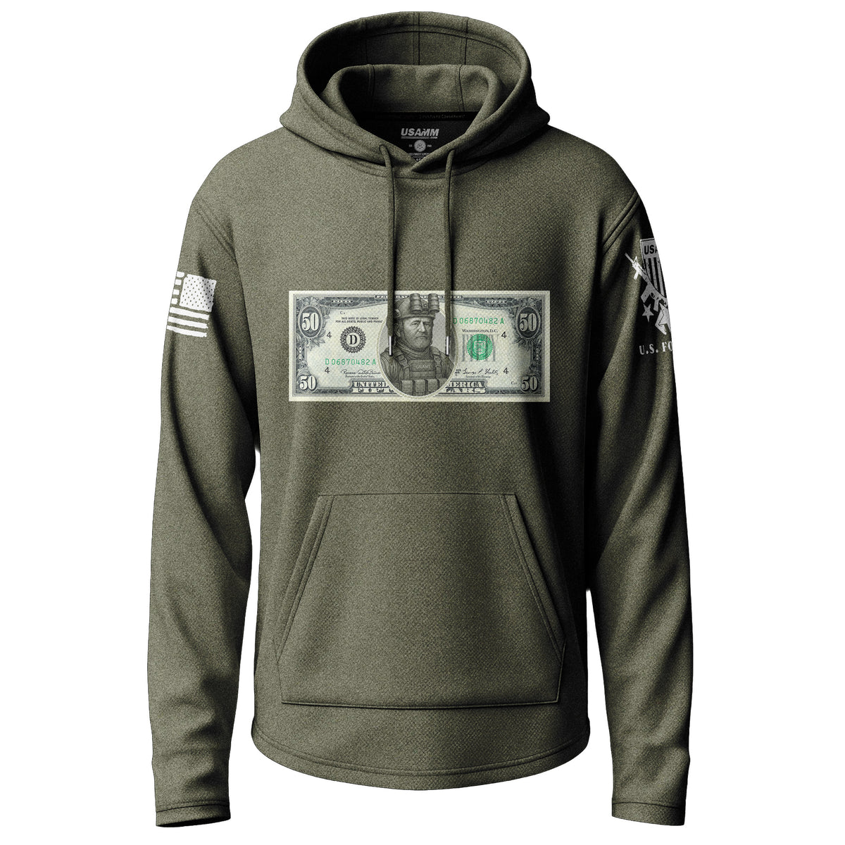 Grant 50 Dollar Bill Lightweight Hoodie