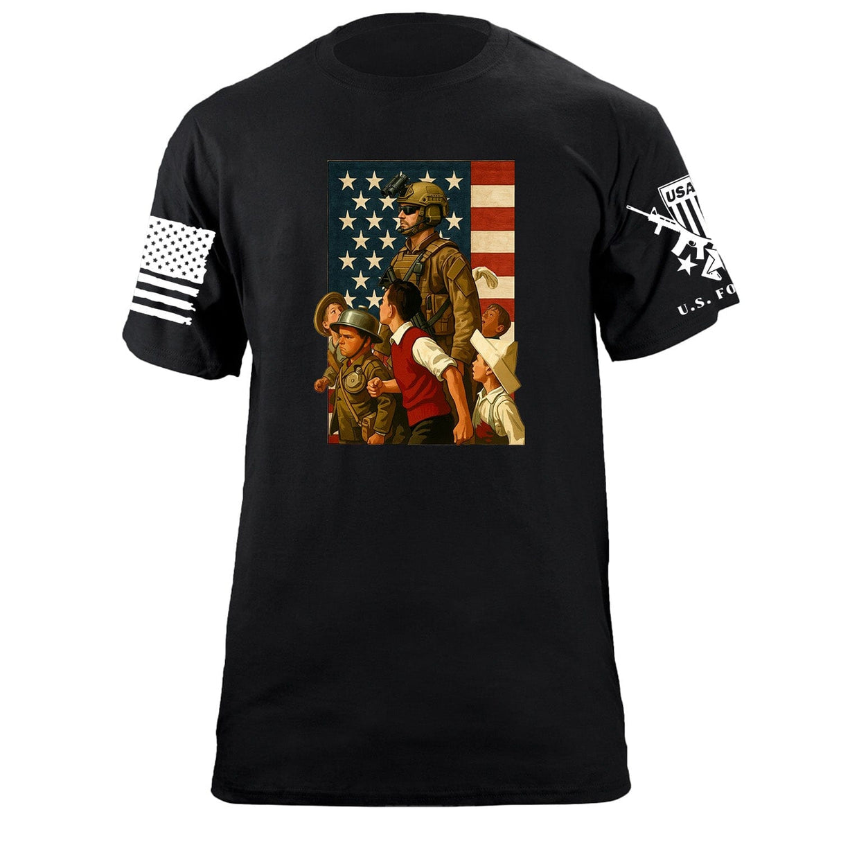 Kids Solider T-Shirt Shirts 87389-S-BK