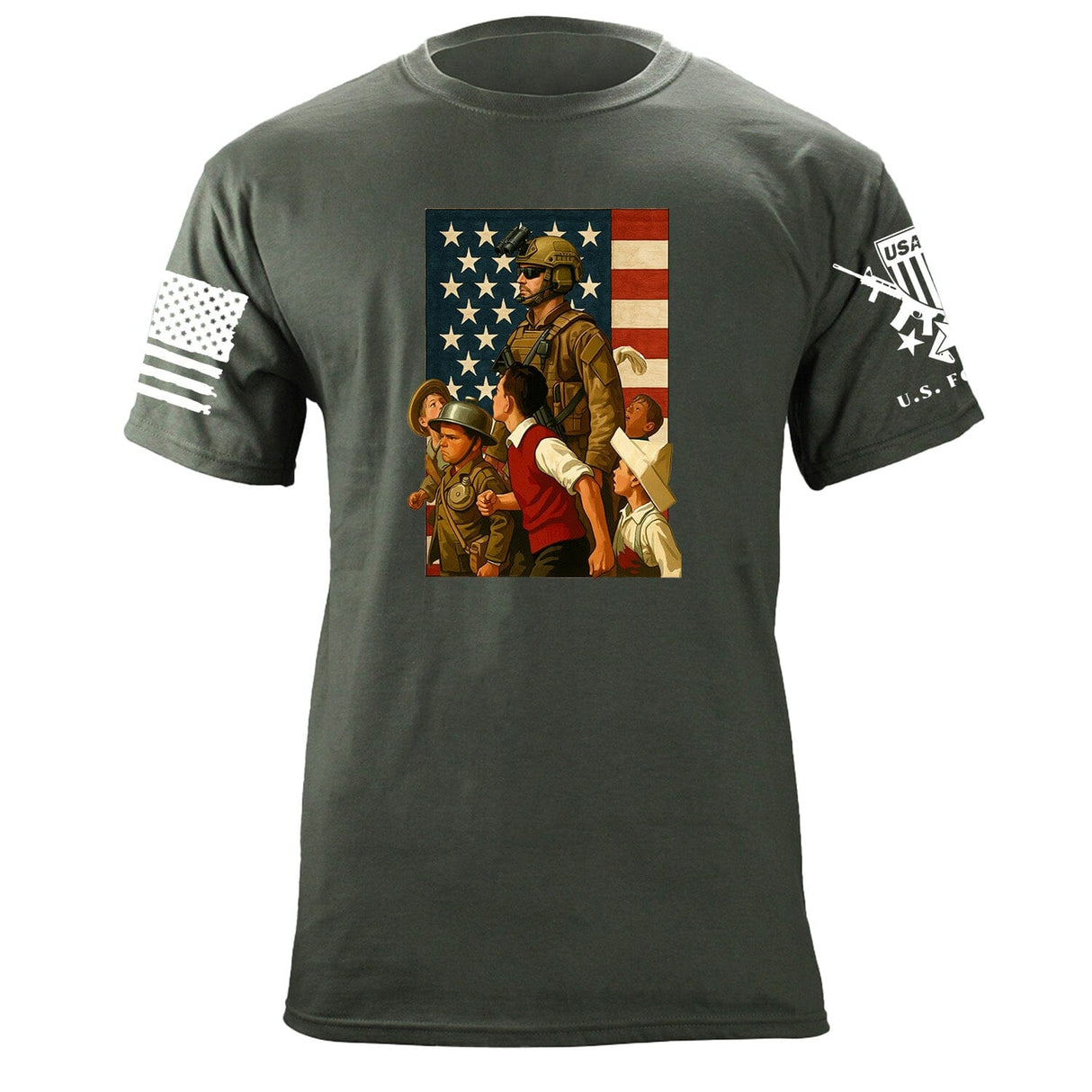 Kids Solider T-Shirt Shirts 87389-S-MG