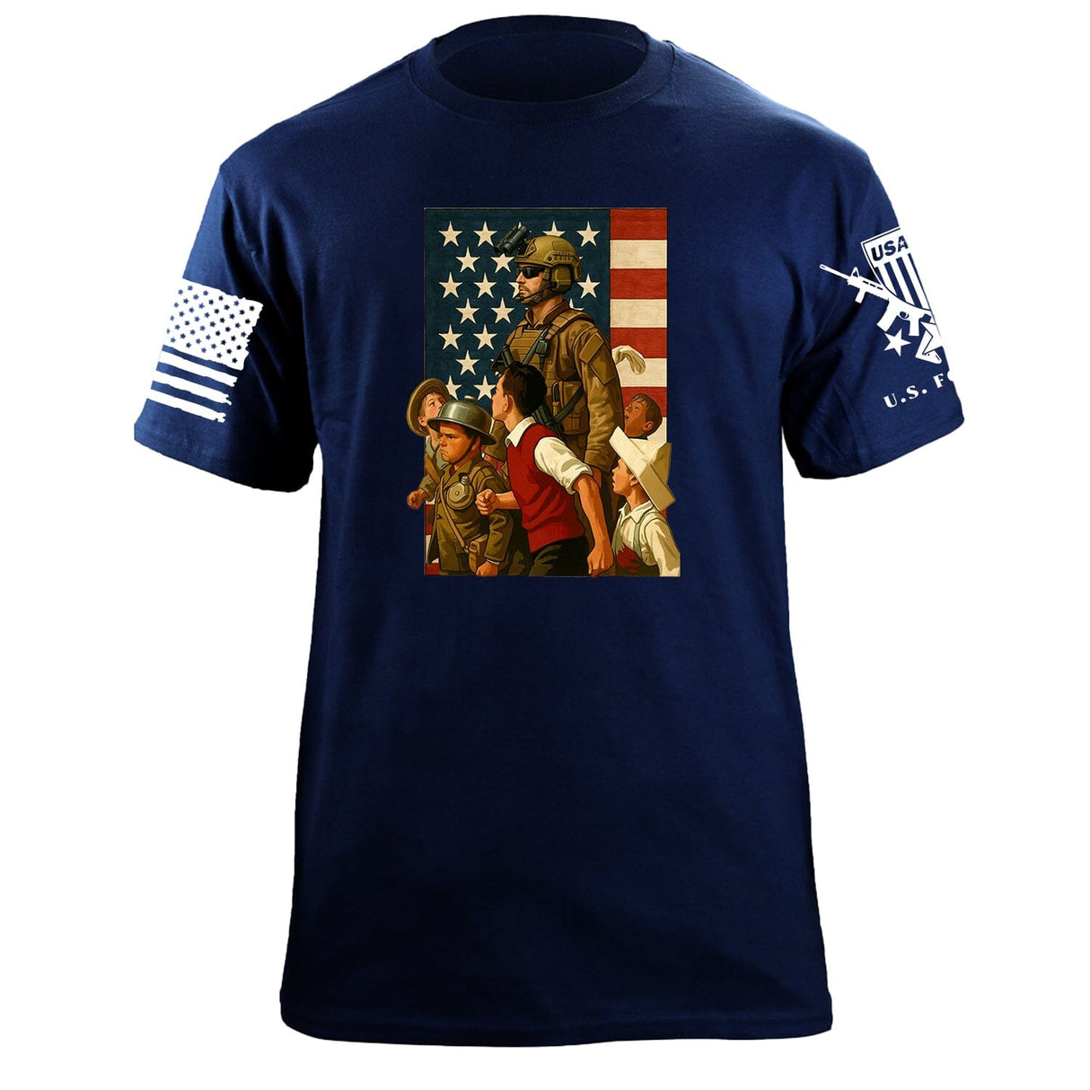 Kids Solider T-Shirt Shirts 87389-S-NAVY