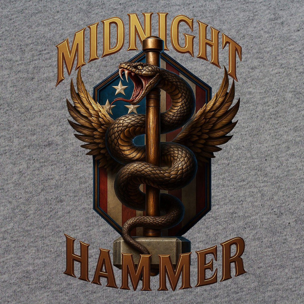 Midnight Hammer Snake - American Flag T-Shirt Shirts