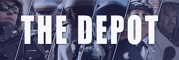 The Depot banner with military personnel in various uniforms and roles.