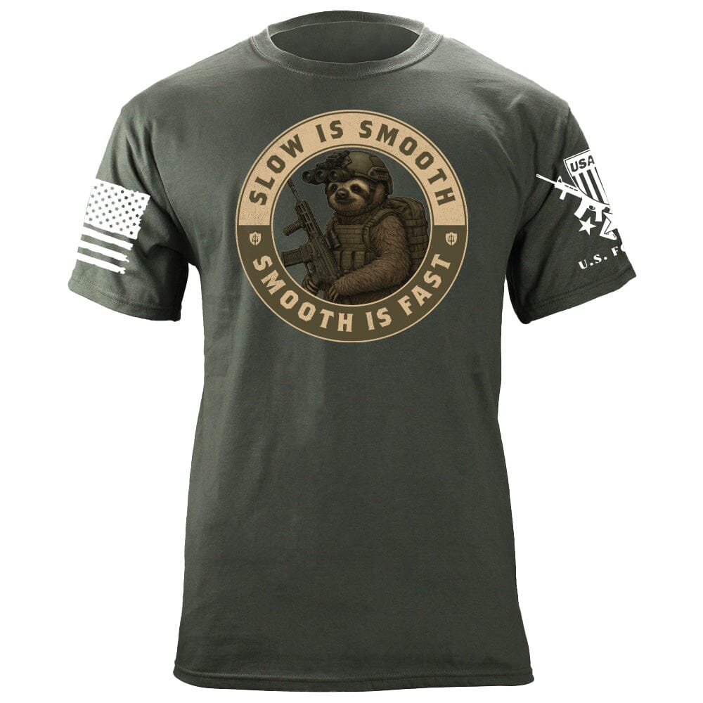 Sloth Operator T-Shirt - Slow is Smooth, Smooth is Fast Shirts 86370-S-MG