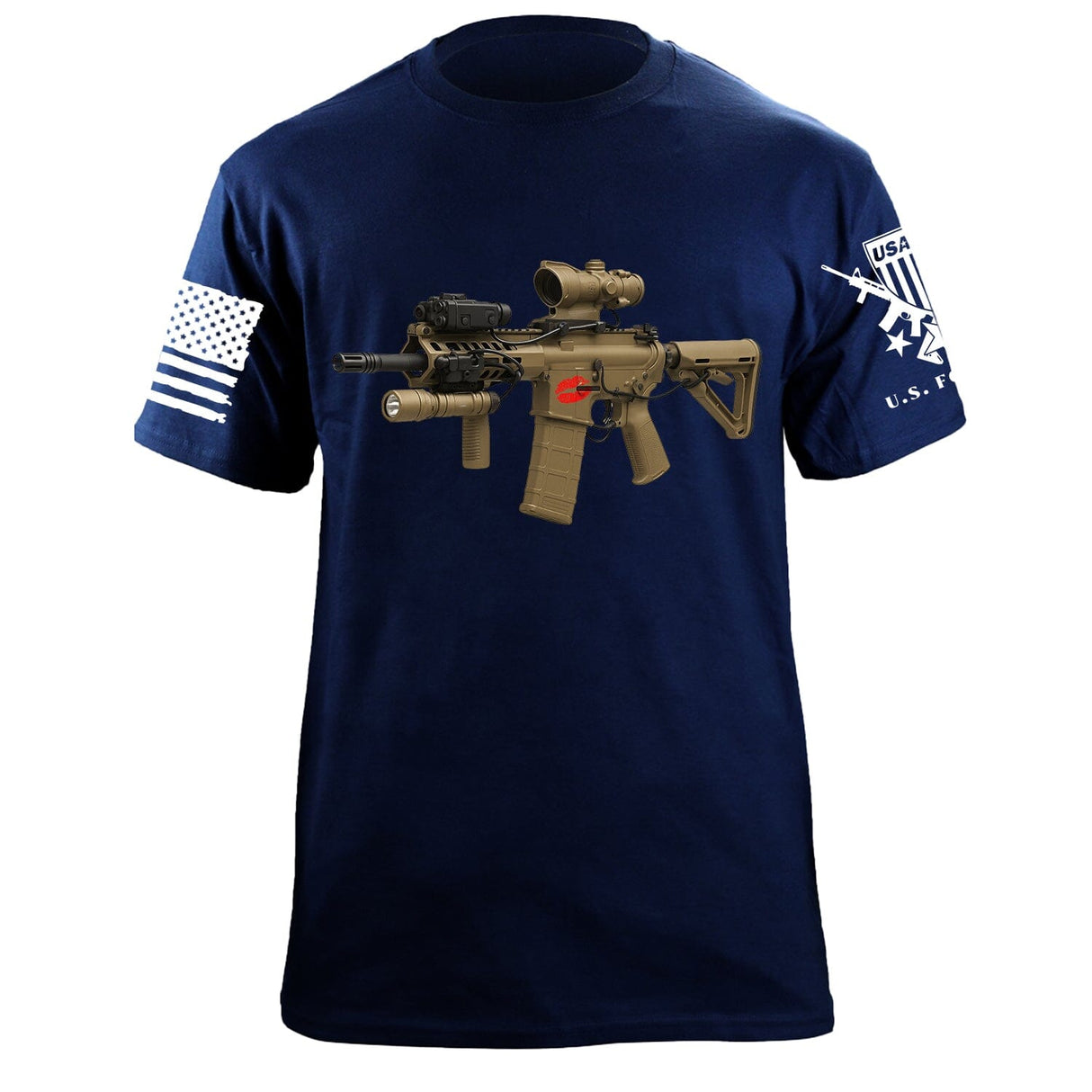 Rifle Kiss T-Shirt Shirts 87366-S-NAVY