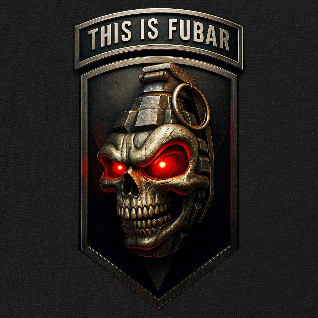 This is FUBAR Skull Grenade T-Shirt Shirts