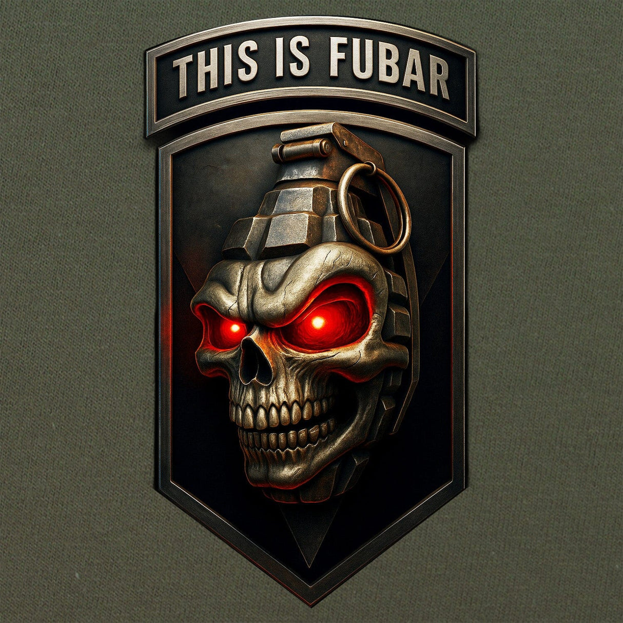 This is FUBAR Skull Grenade T-Shirt Shirts