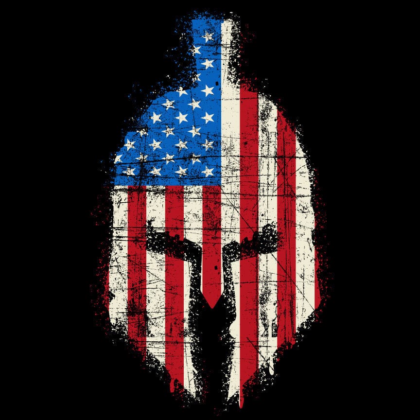 Spartan Distressed US Flag T-shirt Shirts