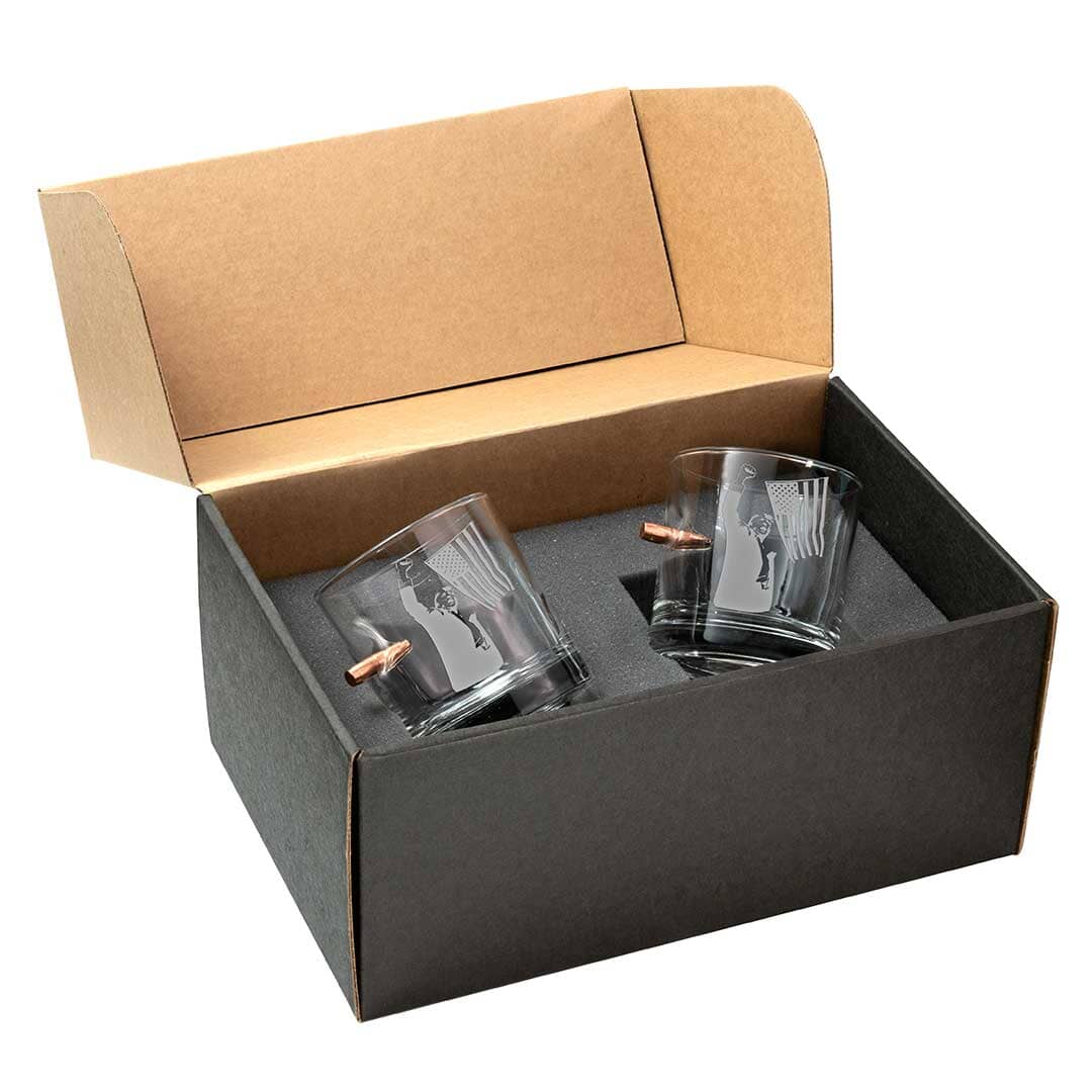 Trump Whiskey Glass Handmade Glass 308-Rocks-Trump-Silhouette-GS