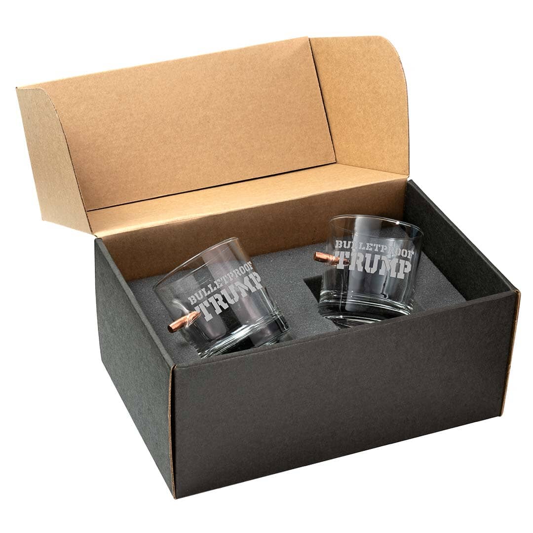 Trump Whiskey Glass Handmade Glass 308-Rocks-Bulletproof-Trump-GS