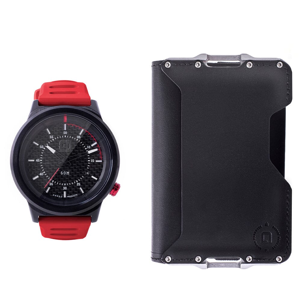 DANGO WATCH & WALLET BUNDLE RSpec Watch Red & D03 Jet Black USAMM