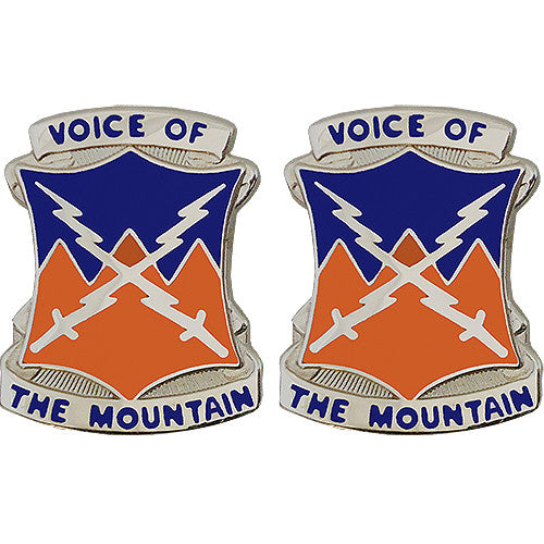 10th Signal Battalion Unit Crest (Voice of the Mountain) Army Unit Crests