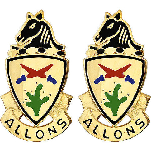 11th ACR (Armored Cavalry Regiment) Unit Crest (Allons) - Sold in Pairs