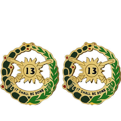 13th Cavalry Regiment Unit Crest (It Shall Be Done) Army Unit Crests