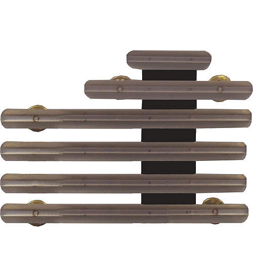 Staggered-Right 1/8-Inch Spaced Center Top 15 Ribbon Mount Ribbon and Medal Mounts