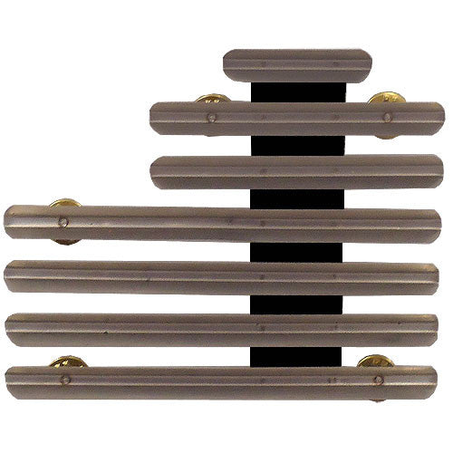 Staggered-Right 1/8-Inch Spaced Center Top 17 Ribbon Mount Ribbon and Medal Mounts