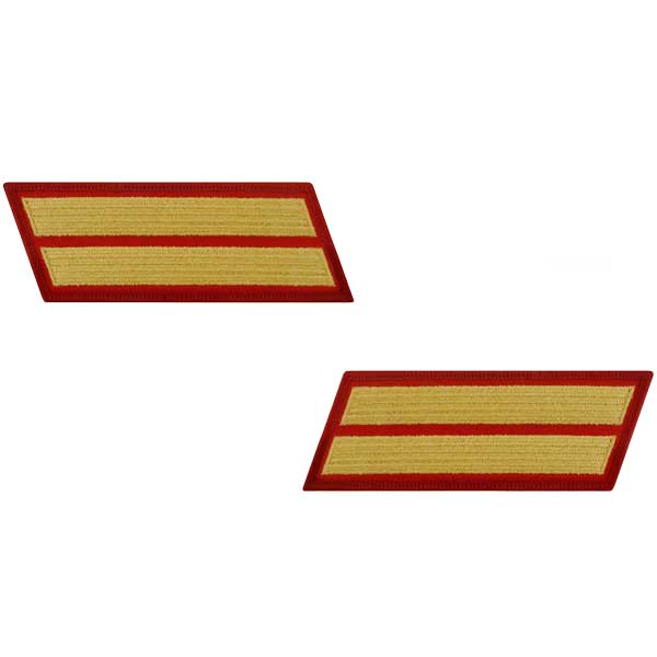 Marine Corps Gold-on-Red Service Stripes - Male Size - Sold in Pairs (Opposites) Patches and Service Stripes 69901