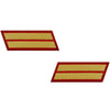 Marine Corps Gold-on-Red Service Stripes - Male Size - Sold in Pairs (Opposites)