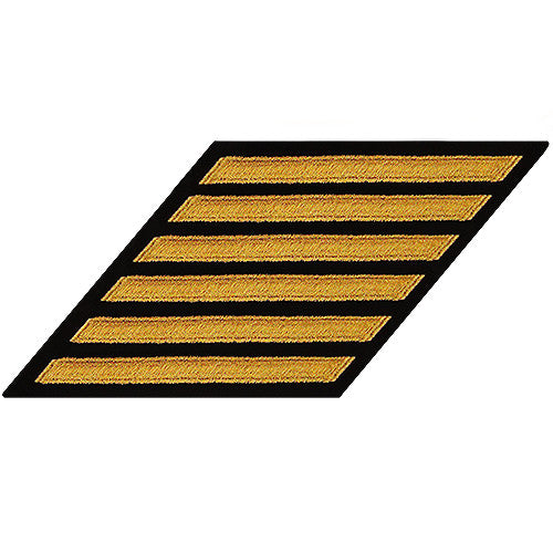 Enlisted Seaworthy Gold on Serge Hashmarks / Service Stripes - Male Size Patches and Service Stripes 80003