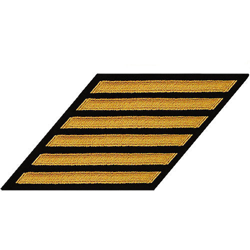 CPO Seaworthy Gold on Blue Hashmarks / Service Stripes Patches and Service Stripes 80019