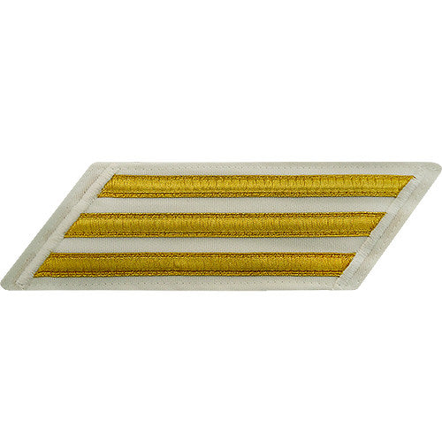 Enlisted Gold Lace on White Hashmarks / Service Stripes - Male Size Patches and Service Stripes 80048