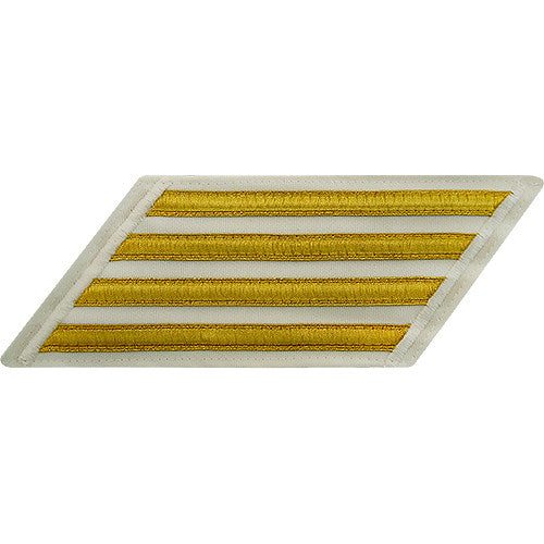 Enlisted Gold Lace on White Hashmarks / Service Stripes - Male Size Patches and Service Stripes 80049