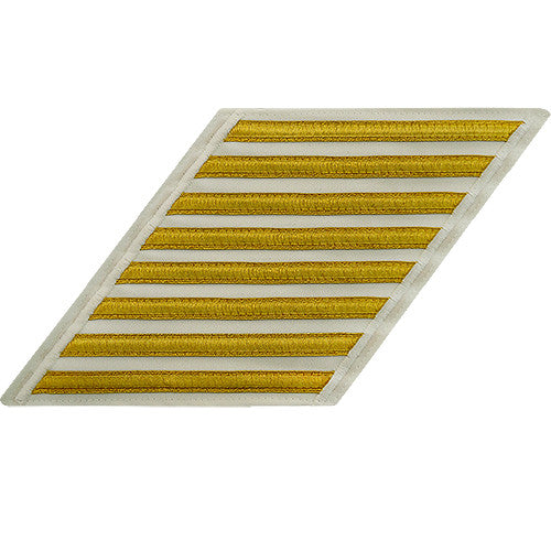 Enlisted Gold Lace on White Hashmarks / Service Stripes - Male Size Patches and Service Stripes 80053