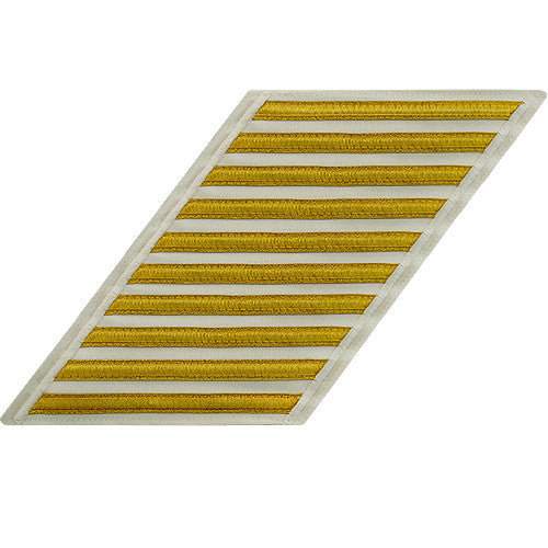 Enlisted Gold Lace on White Hashmarks / Service Stripes - Male Size Patches and Service Stripes 80055
