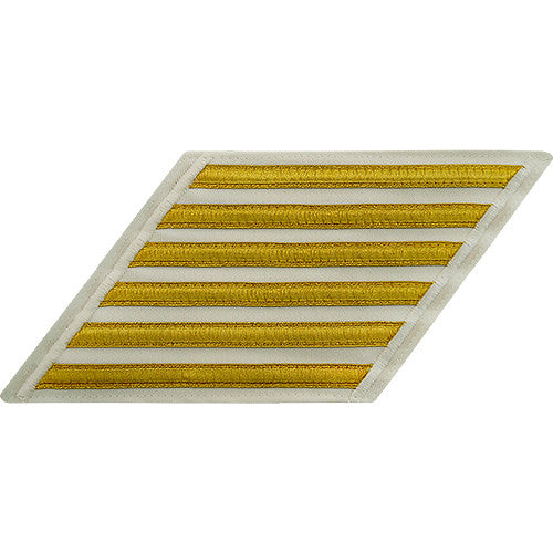 CPO Gold Lace on White Hashmarks / Service Stripes Patches and Service Stripes 80067