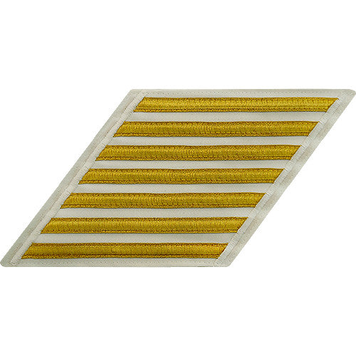 CPO Gold Lace on White Hashmarks / Service Stripes Patches and Service Stripes 80068