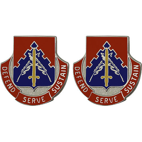 24th Personnel Services Battalion Unit Crest (Defend Serve Sustain) Army Unit Crests
