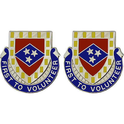 30th Finance Battalion Unit Crest (First to Volunteer) Army Unit Crests