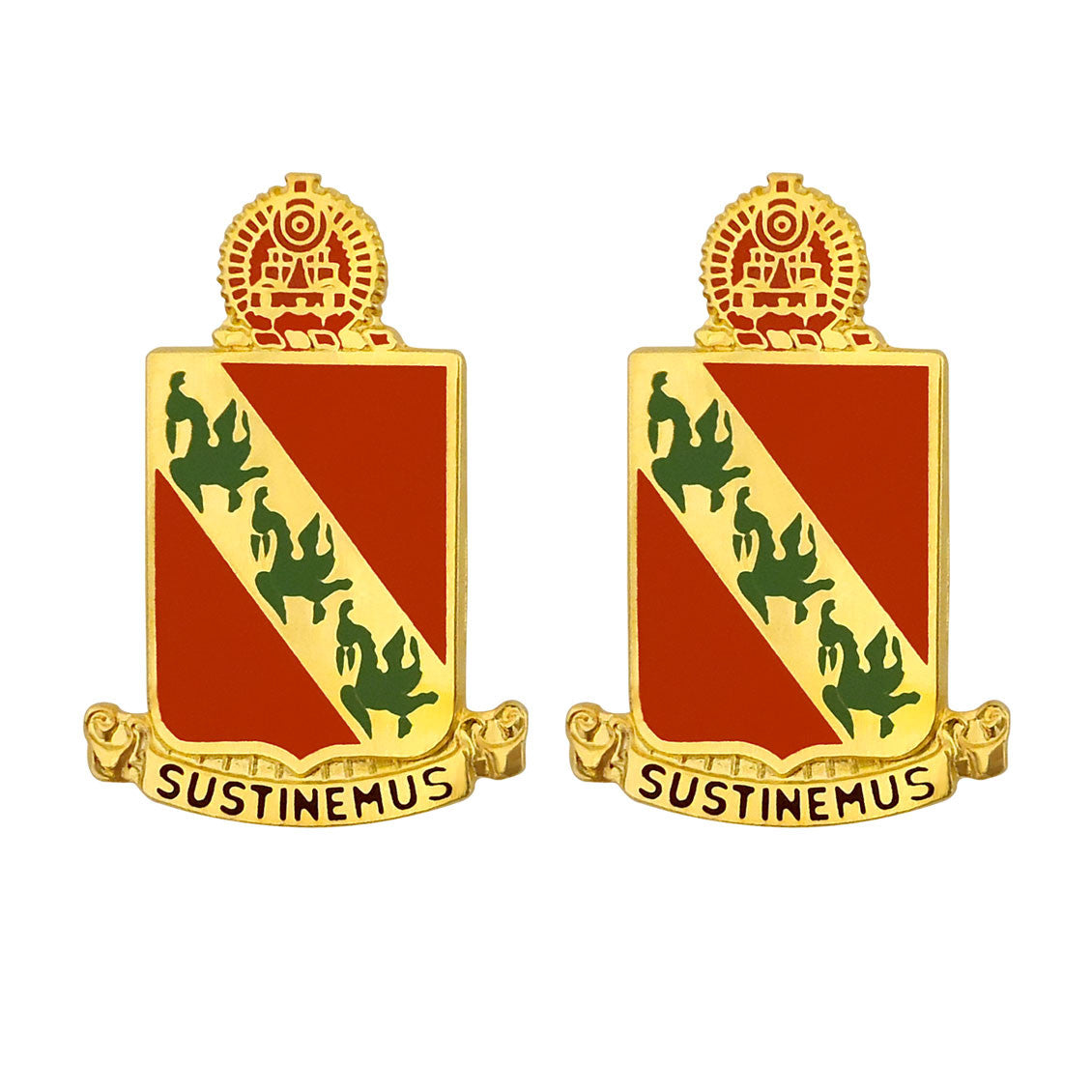 43rd ADA (Air Defense Artillery) Regiment Unit Crest (Sustinemus) Army Unit Crests