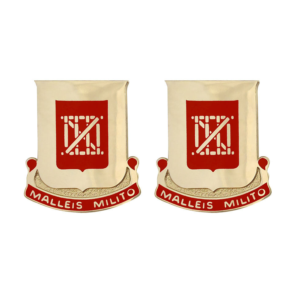 62nd Engineer Battalion Unit Crest (Malleis Milito) Army Unit Crests