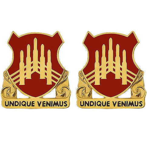 71st ADA (Air Defense Artillery) Regiment Unit Crest (Undique Venimus) - Sold in Pairs
