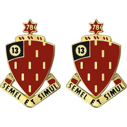 78th Field Artillery Regiment Unit Crest (Semel Et Simul) Army Unit Crests