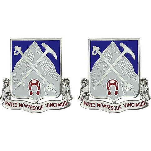87th Infantry Regiment Unit Crest (Vires Montesque Vincimus) - Sold in Pairs