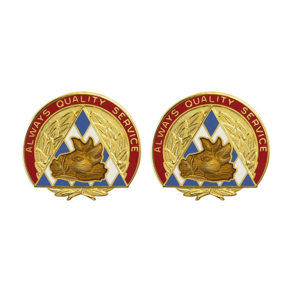 100th Area Support Group Unit Crest (Always Quality Service) Army Unit Crests