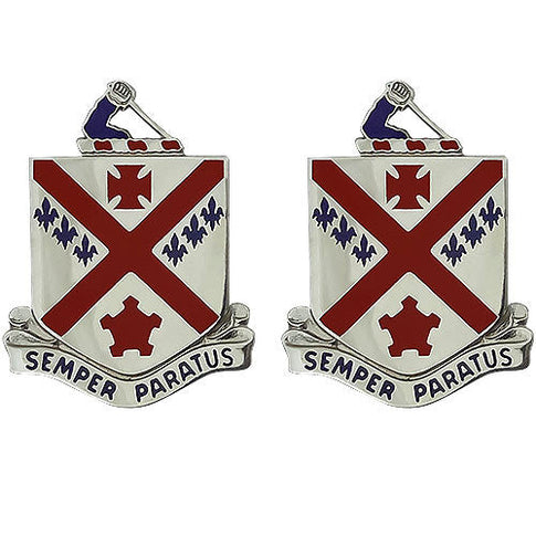 101st Regiment Unit Crest (Semper Paratus) - Sold in Pairs