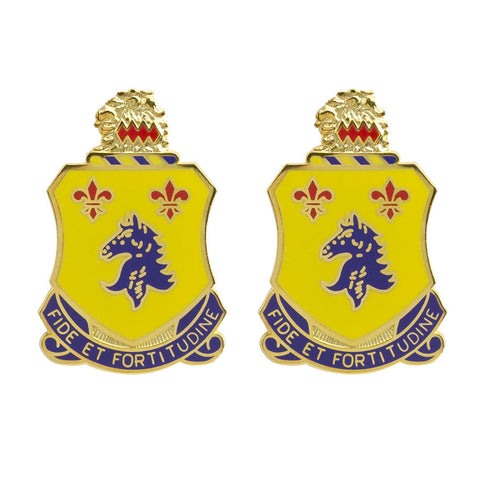102nd Armor Regiment Unit Crest (Fide Et Fortitudine) - Sold in Pairs