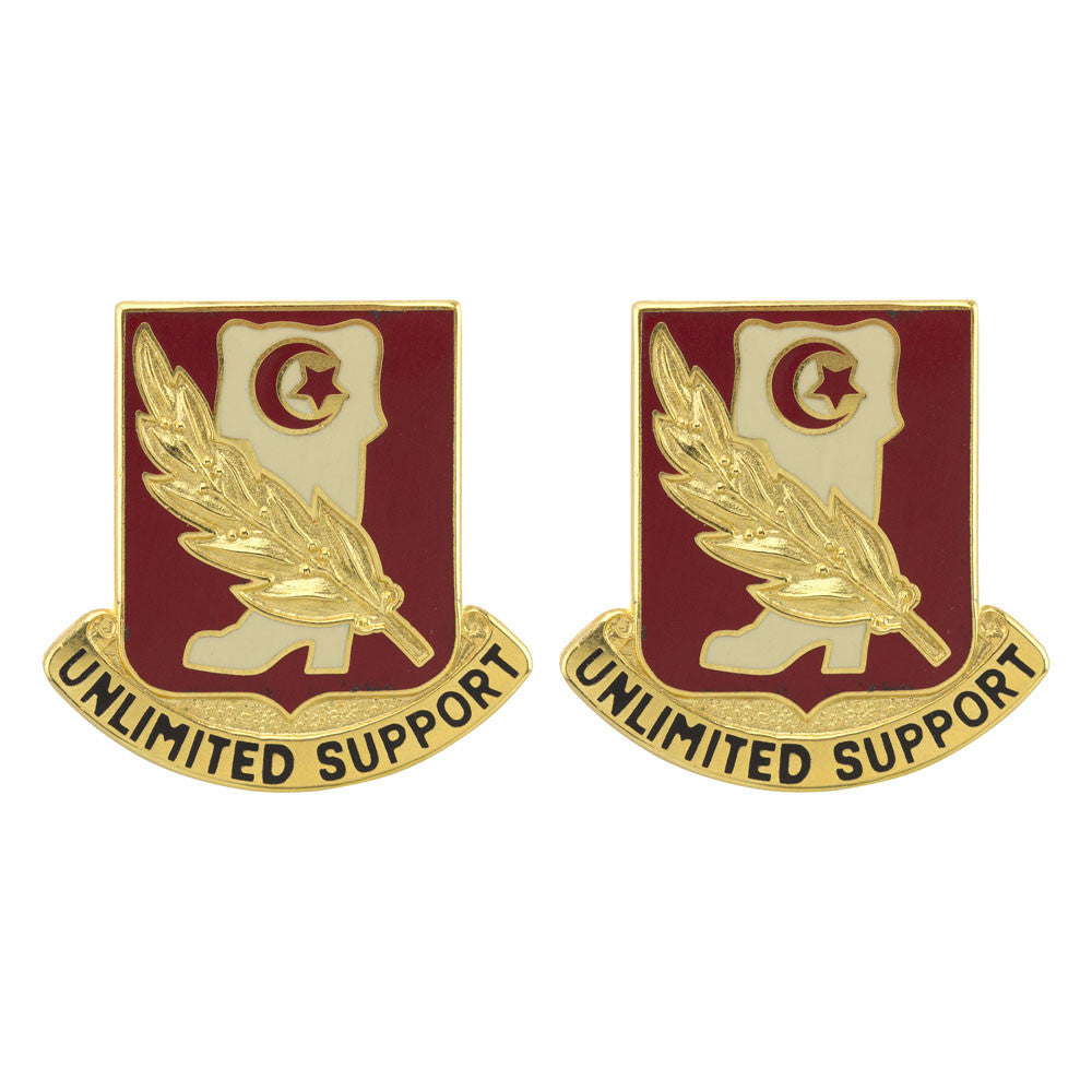 105th Support Battalion Unit Crest (Unlimited Support) Army Unit Crests