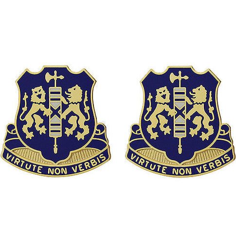 108th Infantry Regiment Unit Crest (Virtute Non Verbis) - Sold in Pairs