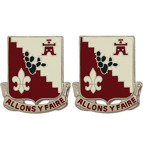 109th Engineer Battalion Unit Crest (Allons Y Faire) Army Unit Crests