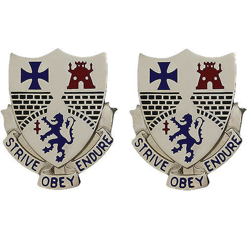 112th Infantry Regiment Unit Crest (Strive Obey Endure) - Sold in Pairs