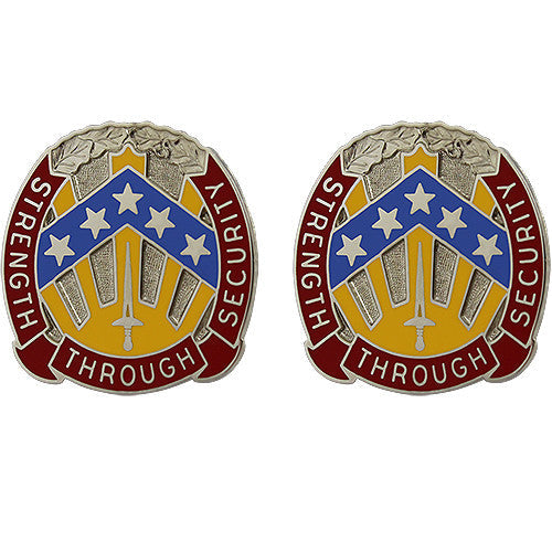 112th Military Intelligence Brigade Unit Crest (Strength Through Security) Army Unit Crests