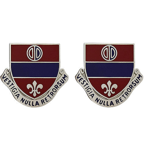 116th Field Artillery Regiment Unit Crest (Vestigia Nulla Retrorsum) Army Unit Crests