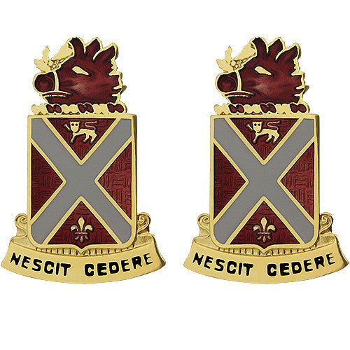 118th Field Artillery Regiment Unit Crest (Nescit Cedere) Army Unit Crests